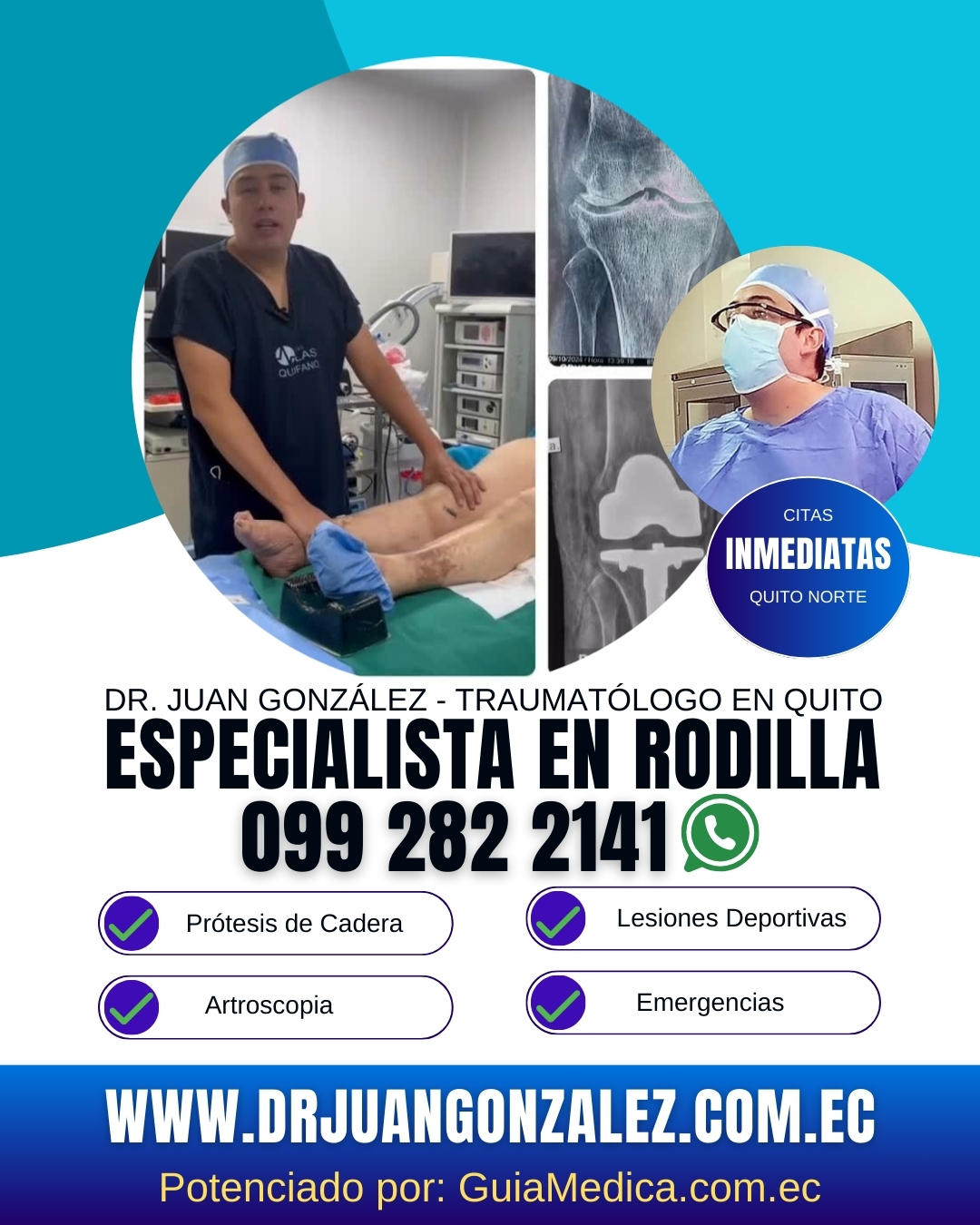 Dr. Juan Gonz&aacute;lez: Cirug&iacute;a de Rodilla en Quito